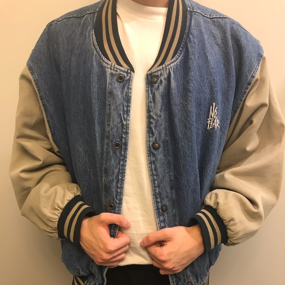Vintage No Fear Bomber Jacket, size large